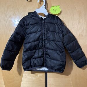 Epic Threads Boys Rain Jacket 3T Black Full Zip Hooded Pockets Winter Outerwear